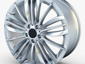 stile 332 ruota argento medio poly Modello 3D