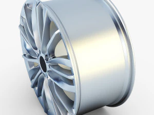 style 332 wheel silver mid poly 3D Model