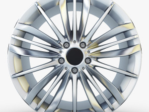 style 332 wheel silver mid poly 3D Model