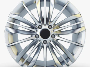 style 332 wheel silver mid poly 3D Model