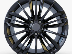style 332 wheel black mid poly 3D Model