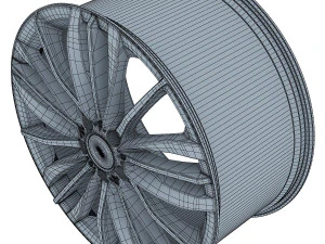 style 332 wheel black mid poly 3D Model
