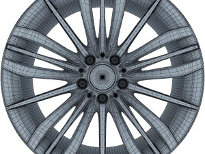 style 332 wheel black mid poly 3D Model