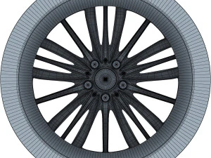 style 332 wheel black mid poly 3D Model