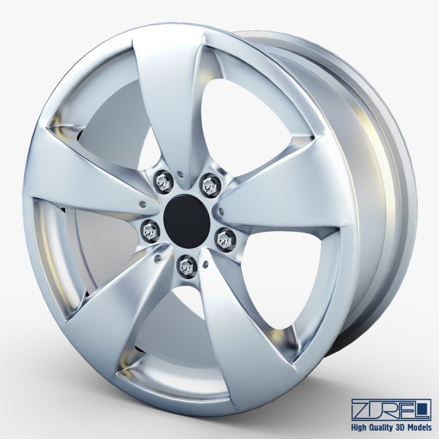style 138 wheel silver mid poly 3D Model .c4d .max .obj .3ds .fbx .stl .blend 