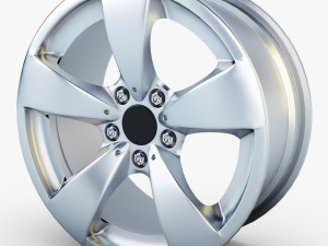 style 138 wheel silver mid poly 3Dモデル