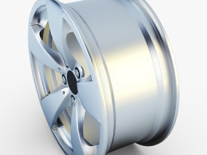 style 138 wheel silver mid poly 3D Model
