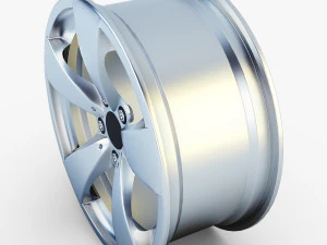 style 138 wheel silver mid poly 3D Model