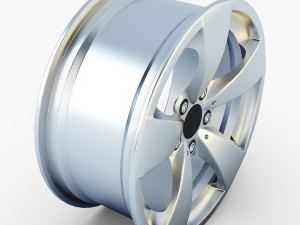 style 138 wheel silver mid poly 3D Model