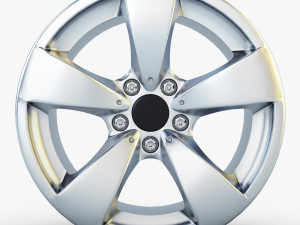 style 138 wheel silver mid poly 3D Model