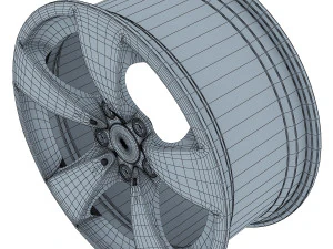 style 138 wheel silver mid poly 3D Model