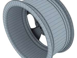 style 138 wheel silver mid poly 3D Model