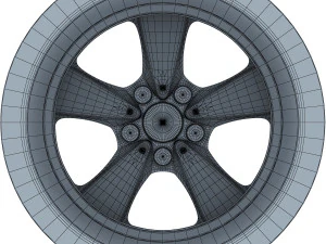 style 138 wheel silver mid poly 3D Model