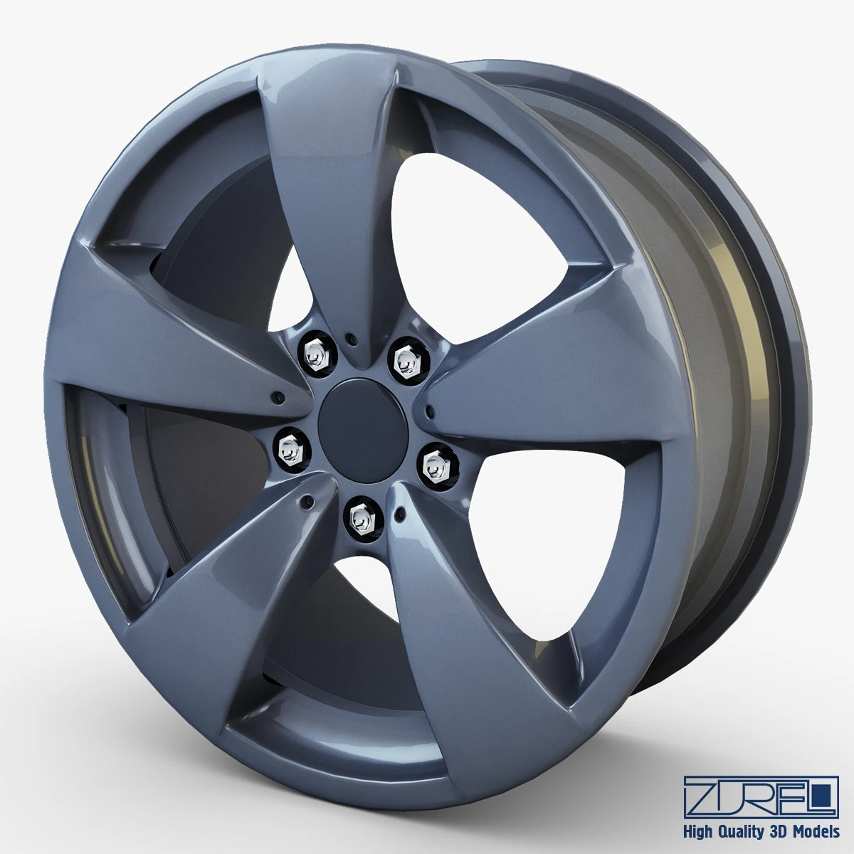 style 138 wheel ferric gray mid poly 3D Model .c4d .max .obj .3ds .fbx .stl .blend