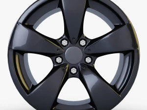 style 138 wheel black mid poly 3D Model