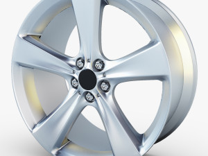 style 128 wheel silver mid poly 3D Model