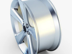 style 128 wheel silver mid poly 3D Model