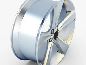 style 128 wheel silver mid poly 3D Model