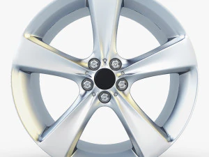 style 128 wheel silver mid poly 3D Model