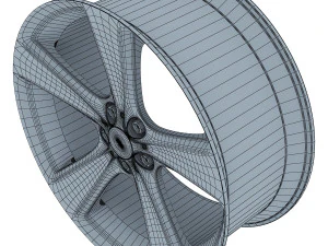 style 128 wheel silver mid poly 3D Model