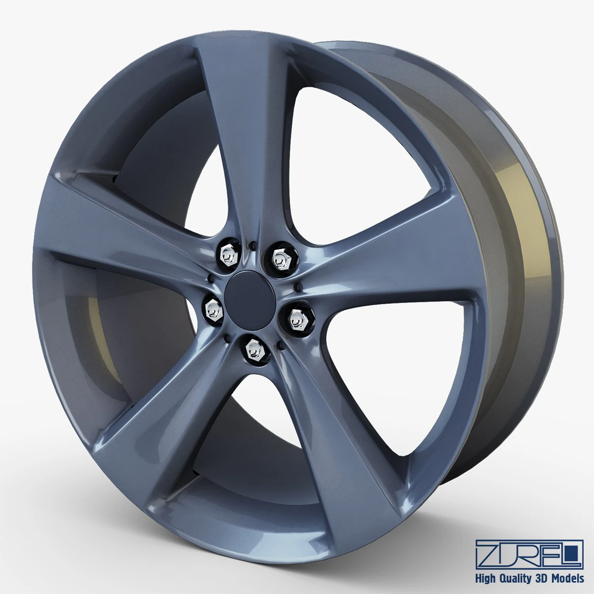 style 128 wheel ferric gray mid poly 3D Model .c4d .max .obj .3ds .fbx .stl .blend