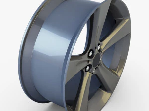 style 128 wheel ferric gray mid poly 3D Model