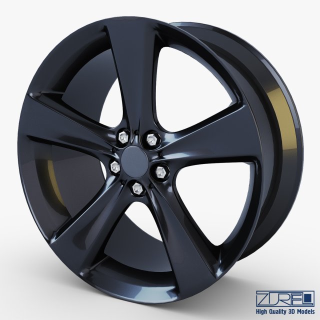 style 128 wheel black mid poly 3D Model .c4d .max .obj .3ds .fbx .stl .blend 