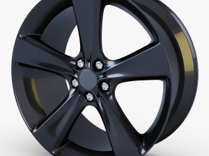 style 128 wheel black mid poly 3D Model