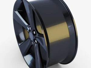 style 128 wheel black mid poly 3D Model
