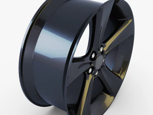 style 128 wheel black mid poly 3D Model