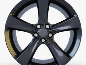 style 128 wheel black mid poly 3D Model