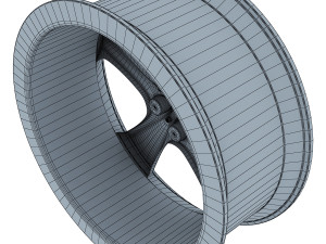 style 128 wheel black mid poly 3D Model