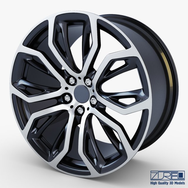 style 375 wheel black mid poly 3D Модель .c4d .max .obj .3ds .fbx .stl .blend 
