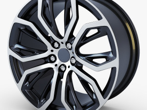 style 375 wheel black mid poly 3D Model