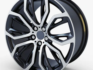 ruota stile 375 nera media poly Modello 3D