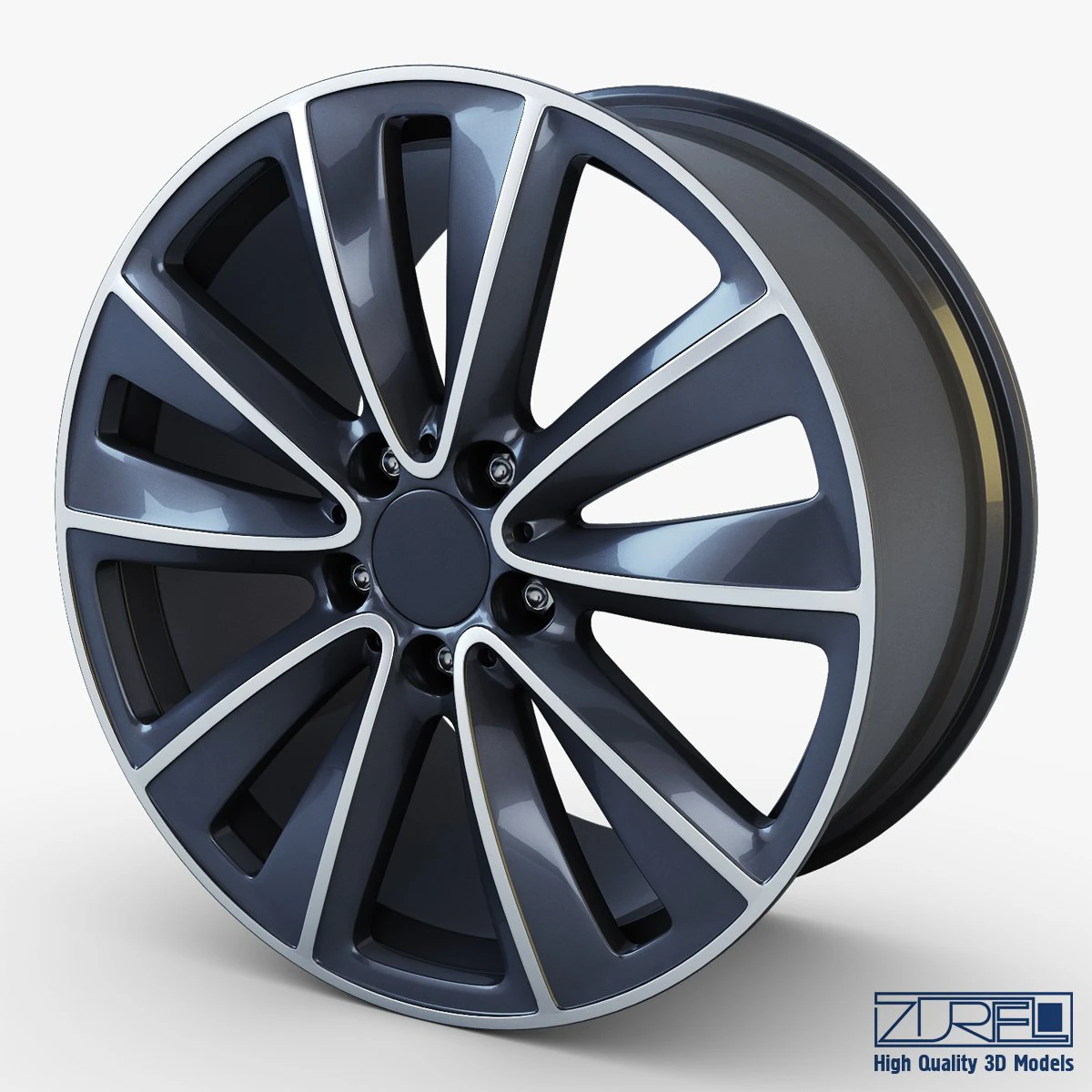 style 247 wheel ferric gray mid poly 3D Model .c4d .max .obj .3ds .fbx .stl .blend