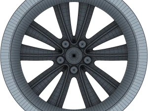style 247 wheel ferric gray mid poly 3D Model