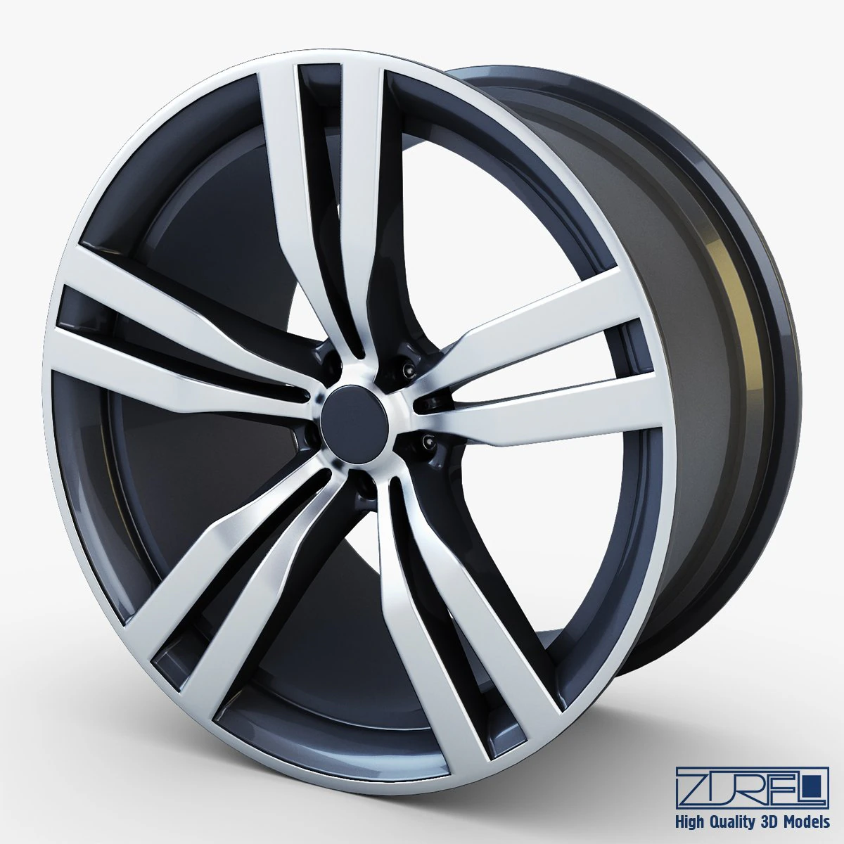 style 300 wheel ferric gray mid poly 3D Model .c4d .max .obj .3ds .fbx .stl .blend