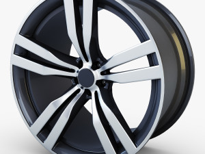 style 300 wheel ferric gray mid poly 3D Model