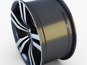 style 300 wheel ferric gray mid poly 3D Model
