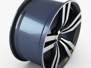 style 300 wheel ferric gray mid poly 3D Model