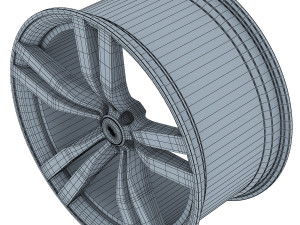 style 300 wheel ferric gray mid poly 3D Model