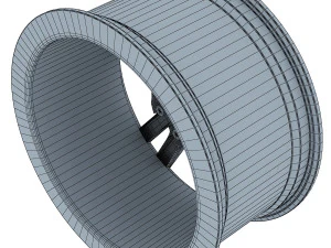 style 300 wheel ferric gray mid poly 3D Model