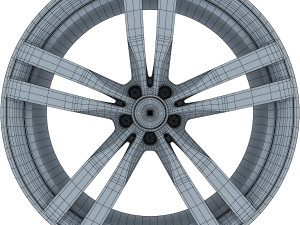 style 300 wheel ferric gray mid poly 3D Model