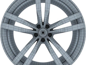 style 300 wheel ferric gray mid poly 3D Model