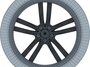 style 300 wheel ferric gray mid poly 3D Model