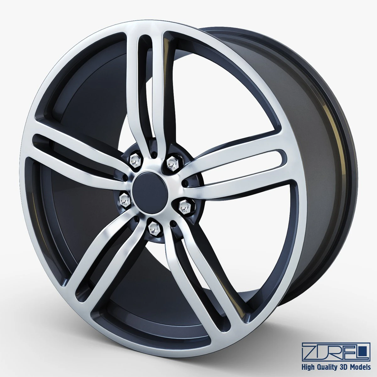 style 167 wheel ferric gray mid poly 3D Model .c4d .max .obj .3ds .fbx .stl .blend