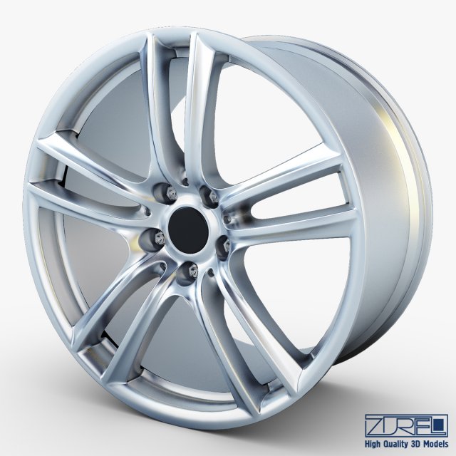 style 303 wheel silver mid poly 3D-Modell .c4d .max .obj .3ds .fbx .stl .blend 