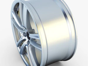 style 303 wheel silver mid poly 3D Model
