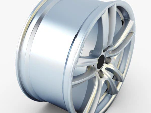 style 303 wheel silver mid poly 3D Model